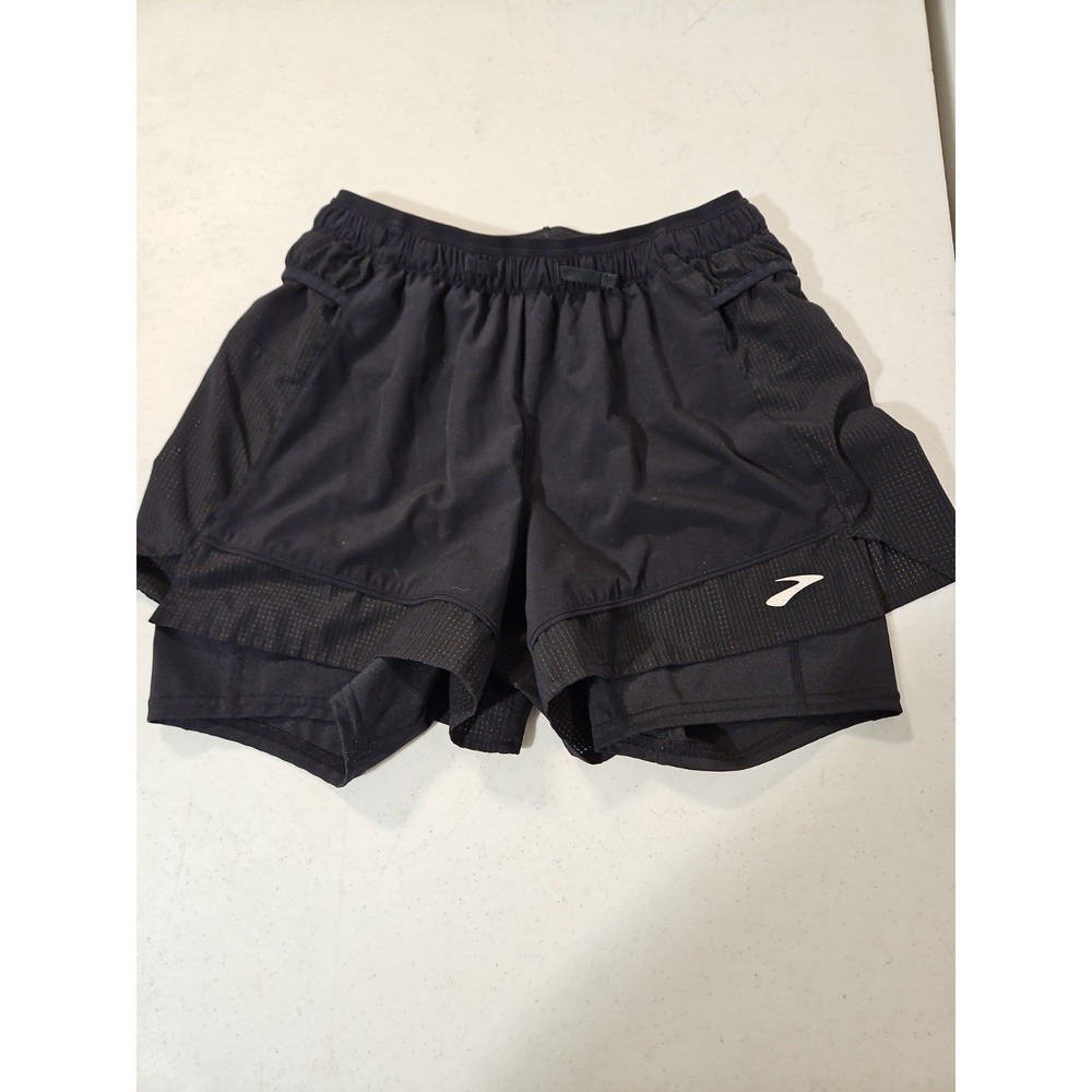 Brooks Women's High Point 3" 2-in-1 Trail Run Happy Shorts Size XS Black (1656